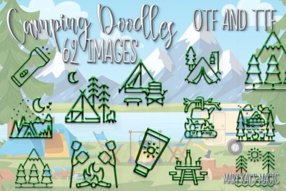 Bring the Great Outdoors into Your Designs with Camping Doodles