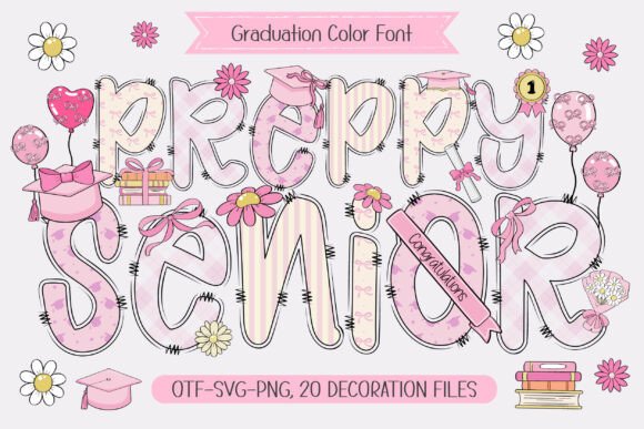 Celebrate in Style: The Preppy Senior Font Collection