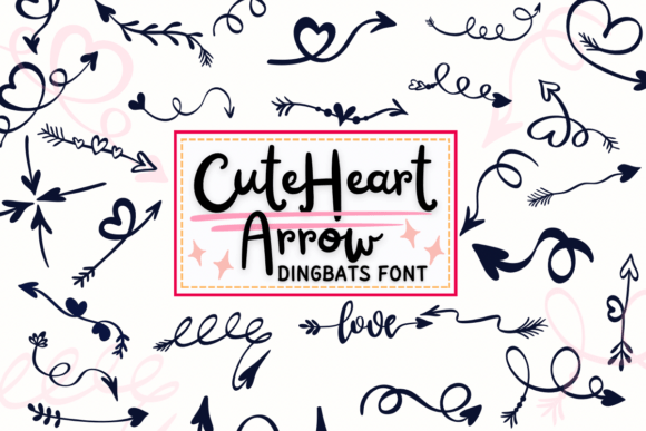 Cute Heart Arrow: A Sketchy Dingbat Font for Playful Projects