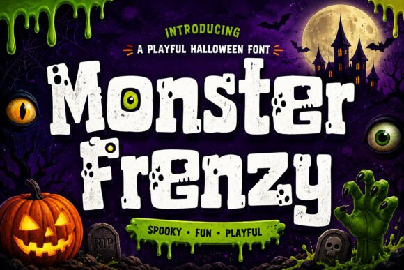 Monster Frenzy: A Playfully Spooky Typeface for Halloween Projects
